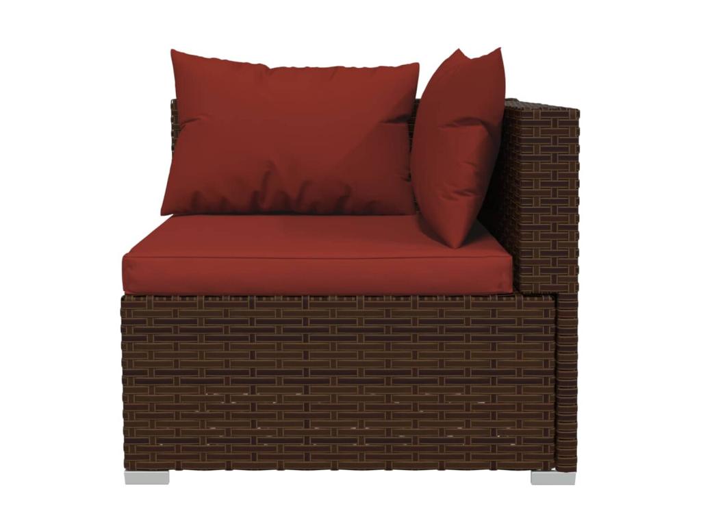 Set di mobili da esterno in vimini intrecciato in resina marrone - dlz1766568981682