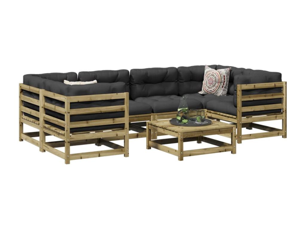 Set di mobili da esterno in legno di pino marrone - dlz1766569092309