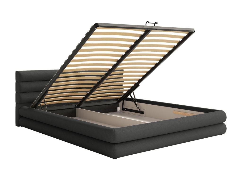 Letto in tessuto antracite, 180 x 200 cm