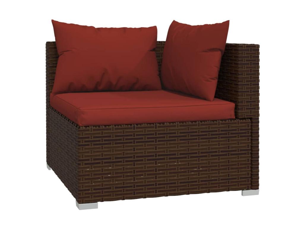 Set di mobili da esterno in vimini intrecciato in resina marrone - dlz1766568981682