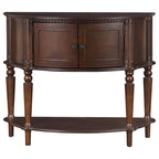 Tavolo consolle a mezzaluna marrone