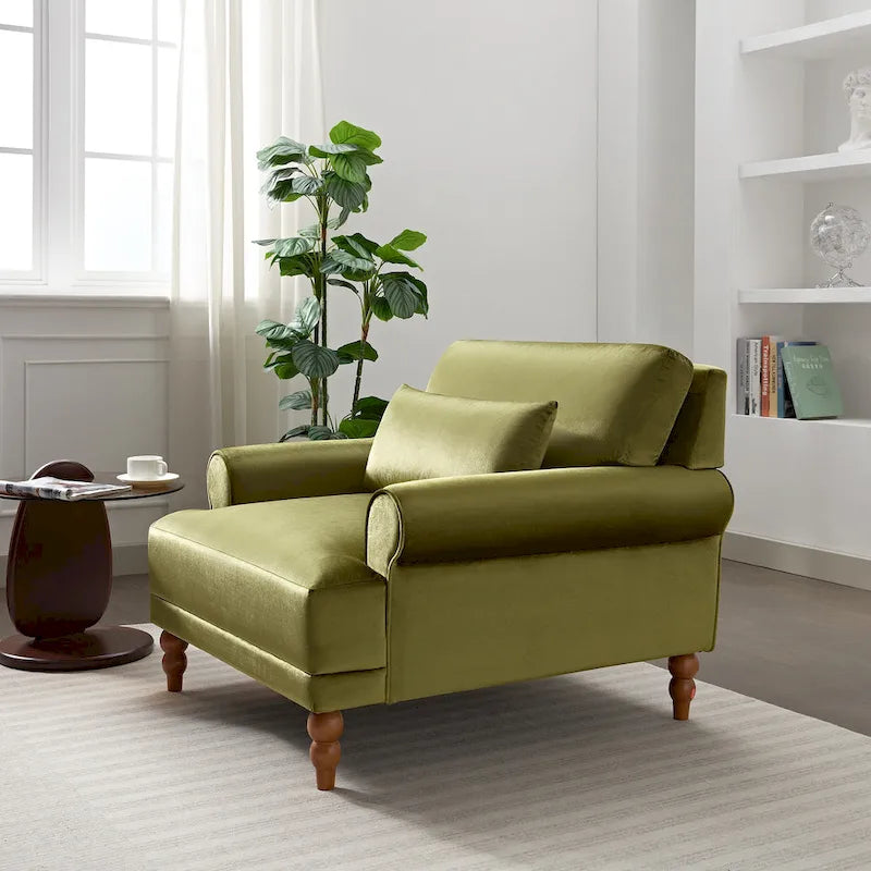 Poltrona in velluto da 37,8 cm con supporto lombare ergonomico