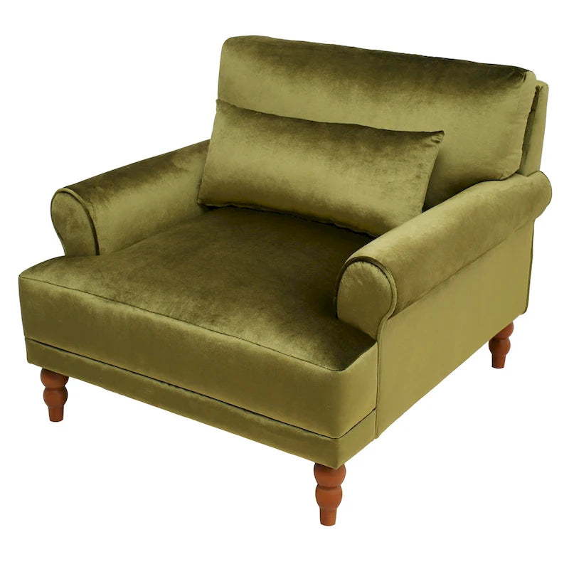 Poltrona in velluto da 37,8 cm con supporto lombare ergonomico