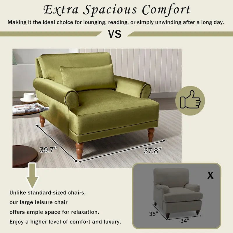 Poltrona in velluto da 37,8 cm con supporto lombare ergonomico