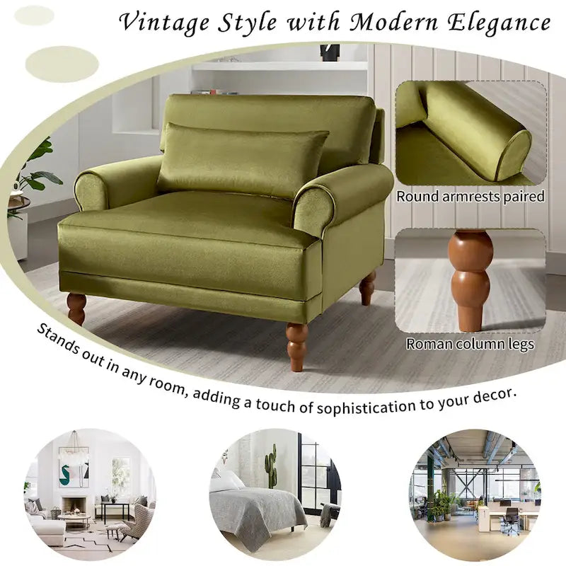 Poltrona in velluto da 37,8 cm con supporto lombare ergonomico