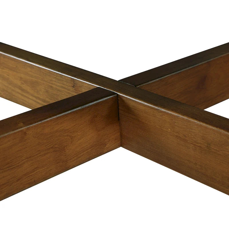 Tavolino da caffè rotondo in legno da 32 pollici per soggiorno, tavolini da caffè circolari in legno in stile fattoria di metà secolo per appartamento, facile da montare