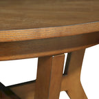 Tavolino da caffè rotondo in legno da 32 pollici per soggiorno, tavolini da caffè circolari in legno in stile fattoria di metà secolo per appartamento, facile da montare