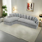 Divano componibile modulare a L imbottito in velluto a coste da 127 pollici con 10 cuscini, schiuma ad alta resilienza, non richiede montaggio