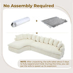 Divano componibile modulare a L imbottito in velluto a coste da 127 pollici con 10 cuscini, schiuma ad alta resilienza, non richiede montaggio