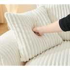 Divano componibile modulare a L imbottito in velluto a coste da 127 pollici con 10 cuscini, schiuma ad alta resilienza, non richiede montaggio