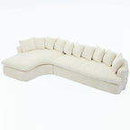 Divano componibile modulare a L imbottito in velluto a coste da 127 pollici con 10 cuscini, schiuma ad alta resilienza, non richiede montaggio