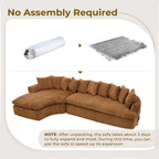 Divano componibile modulare a L imbottito in velluto a coste da 127 pollici con 10 cuscini, schiuma ad alta resilienza, non richiede montaggio