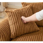 Divano componibile modulare a L imbottito in velluto a coste da 127 pollici con 10 cuscini, schiuma ad alta resilienza, non richiede montaggio