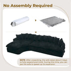 Divano componibile modulare a L imbottito in velluto a coste da 127 pollici con 10 cuscini, schiuma ad alta resilienza, non richiede montaggio