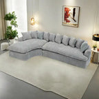 Divano componibile modulare a L imbottito in velluto a coste da 127 pollici con 10 cuscini, schiuma ad alta resilienza, non richiede montaggio