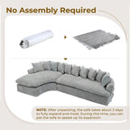 Divano componibile modulare a L imbottito in velluto a coste da 127 pollici con 10 cuscini, schiuma ad alta resilienza, non richiede montaggio