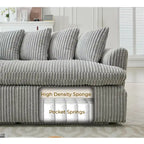 Divano componibile modulare a L imbottito in velluto a coste da 127 pollici con 10 cuscini, schiuma ad alta resilienza, non richiede montaggio