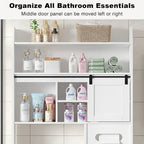 Mobiletto portaoggetti sopra il WC Javlergo con struttura in metallo e ripiani portaoggetti, organizer per bagno con ripiani regolabili