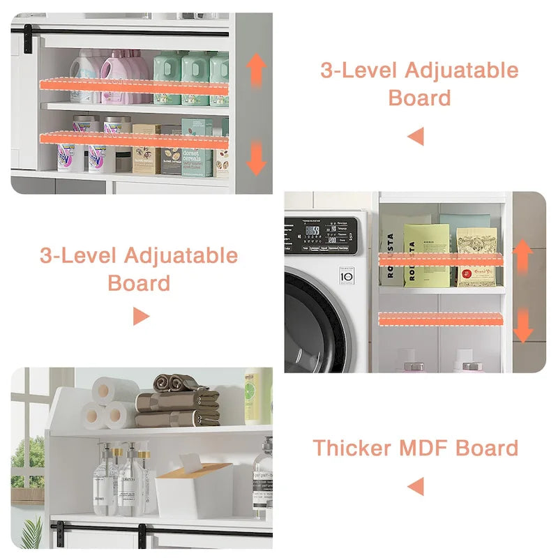 Mobiletto portaoggetti sopra il WC Javlergo con struttura in metallo e ripiani portaoggetti, organizer per bagno con ripiani regolabili