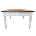 Tavolino da caffè HomeRoots 48 in legno massello marrone e avorio - 48' X '18' X '30