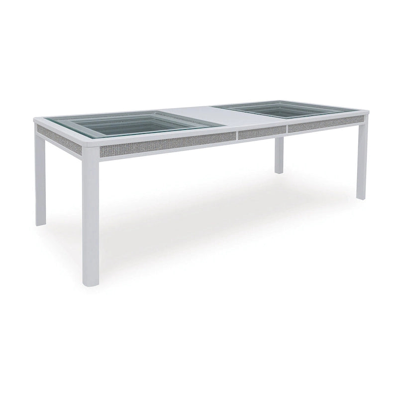 Tavolo da pranzo allungabile rettangolare bianco/verde Signature Design by Ashley Chalanna - 42L x 96P x 30A