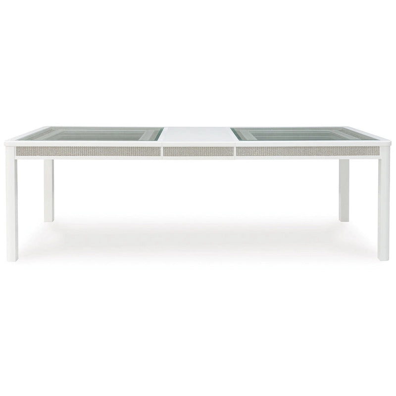 Tavolo da pranzo allungabile rettangolare bianco/verde Signature Design by Ashley Chalanna - 42L x 96P x 30A
