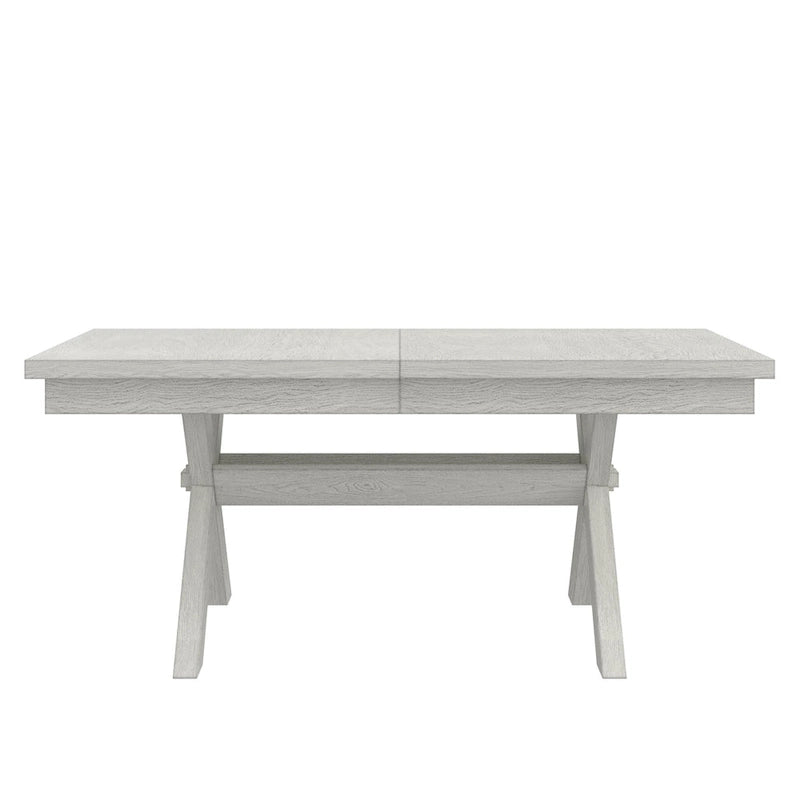 Set da pranzo VECELO con panca, tavolo da pranzo rettangolare estensibile in legno massello e 4 sedie da pranzo in legno massello