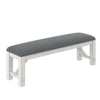 Set da pranzo VECELO con panca, tavolo da pranzo rettangolare estensibile in legno massello e 4 sedie da pranzo in legno massello