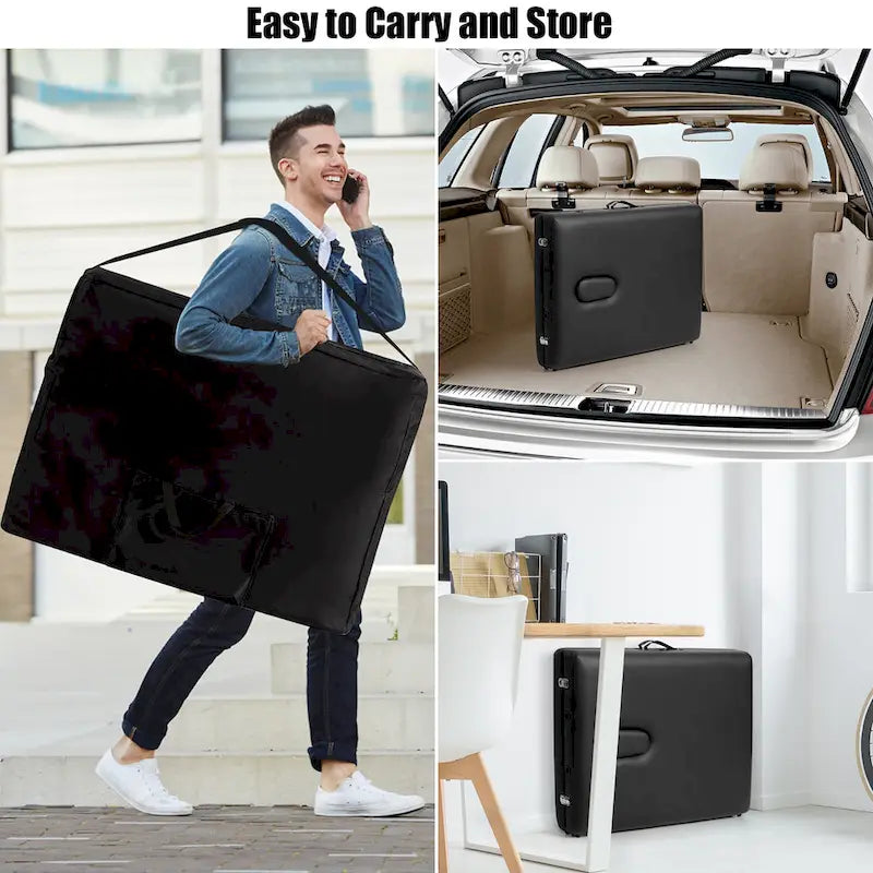 Lettino da massaggio portatile Costway 84L regolabile per spa viso e tatuaggi