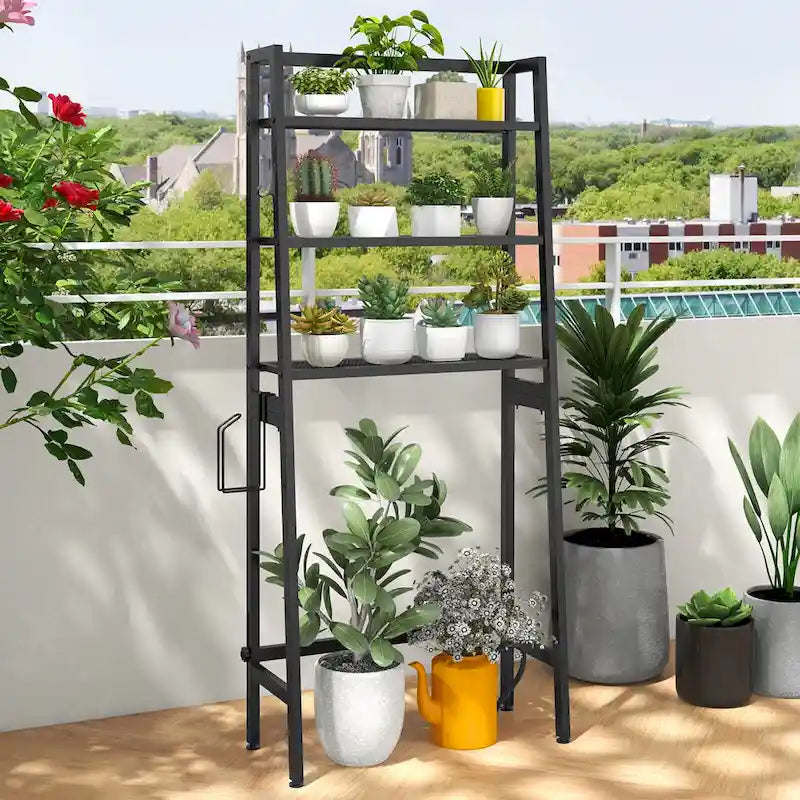 Mensola portaoggetti sopra il WC Gymax a 3 livelli con regolazione regolabile