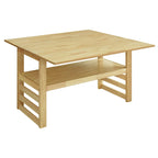 Set di tavolo da pranzo e sedie in legno estensibile, set di tavolo da pranzo e sedie in stile moderno di metà secolo con 2 ante a ribalta e ripiano portaoggetti