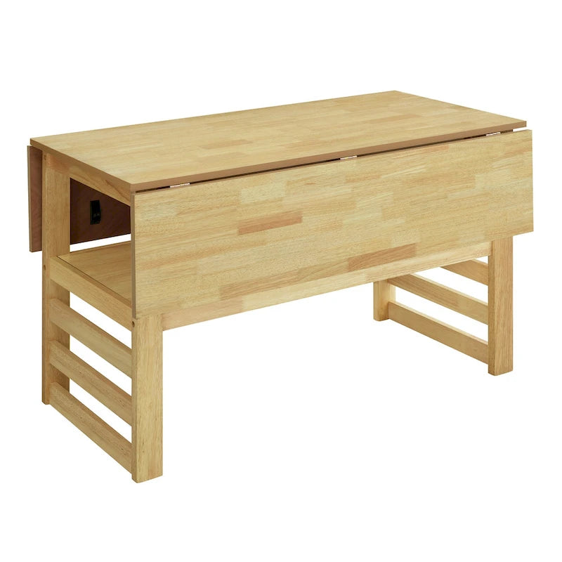 Set di tavolo da pranzo e sedie in legno estensibile, set di tavolo da pranzo e sedie in stile moderno di metà secolo con 2 ante a ribalta e ripiano portaoggetti