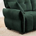 110.2 Set divano a 3 posti in ciniglia con pouf e cuscini, struttura in legno massello e cuscini ad alta resilienza