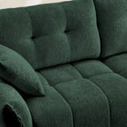 110.2 Set divano a 3 posti in ciniglia con pouf e cuscini, struttura in legno massello e cuscini ad alta resilienza