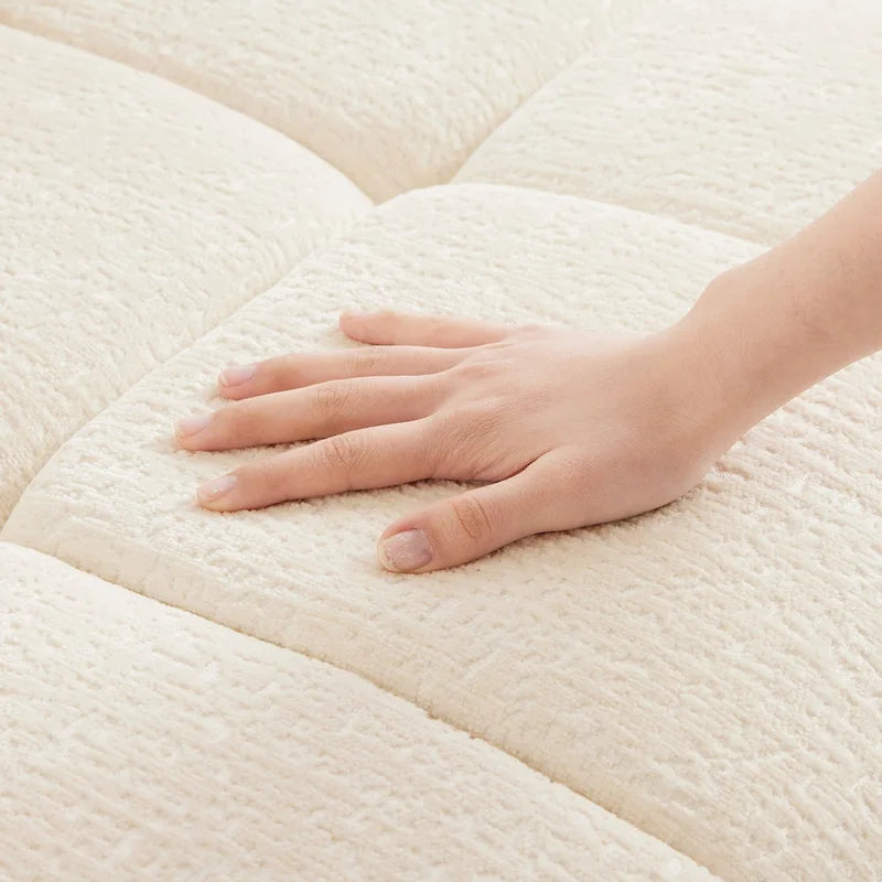 110.2 Set divano a 3 posti in ciniglia con pouf e cuscini, struttura in legno massello e cuscini ad alta resilienza