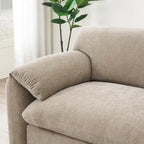 Divano componibile modulare a forma di U in ciniglia da 140 cm con sedute larghe 31,5 cm, caricabatterie USB/Type-C e tasche portaoggetti