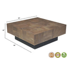 Set di tavoli da soggiorno in legno massello Caden da 2 pezzi