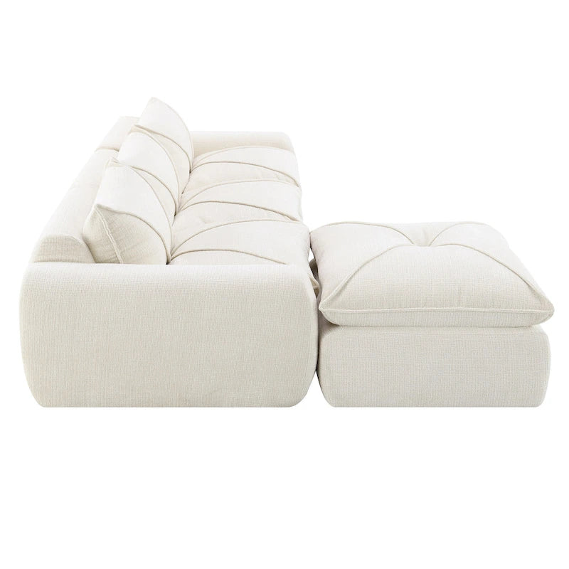 Divano componibile moderno in ciniglia da 116 pollici con schiuma ad alta densità, non richiede montaggio