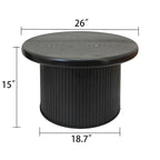 Set di tavolini da caffè rotondi moderni, tavolo doppio combinato con gamba scanalata, per soggiorno