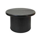 Set di tavolini da caffè rotondi moderni, tavolo doppio combinato con gamba scanalata, per soggiorno