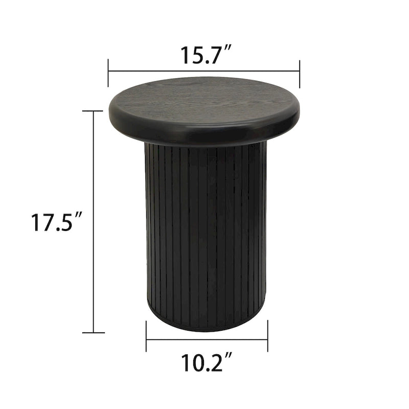 Set di tavolini da caffè rotondi moderni, tavolo doppio combinato con gamba scanalata, per soggiorno