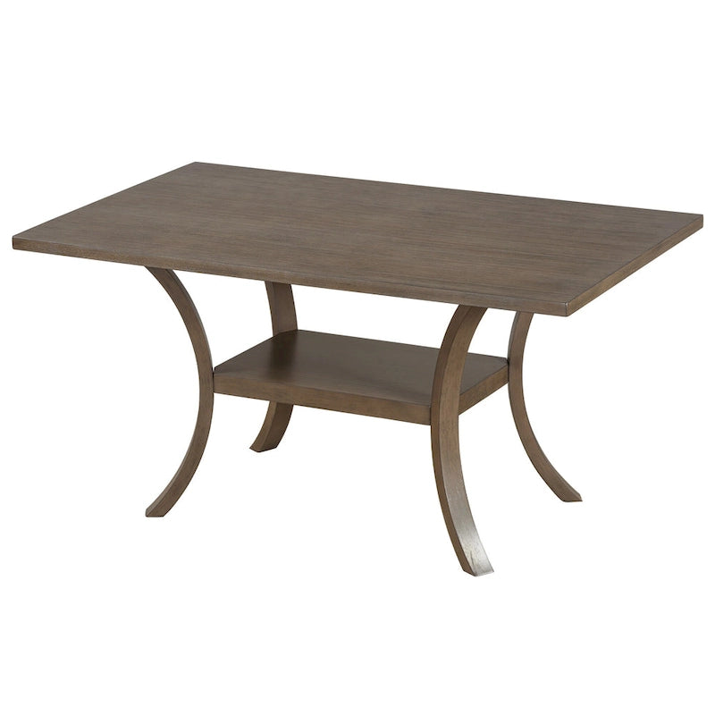 Set da pranzo da 6 pezzi con ripiano portaoggetti e gambe curve, set da pranzo con tavolo da cucina, panca e 4 sedie da pranzo