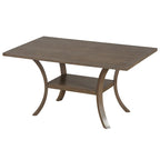 Set da pranzo da 6 pezzi con ripiano portaoggetti e gambe curve, set da pranzo con tavolo da cucina, panca e 4 sedie da pranzo