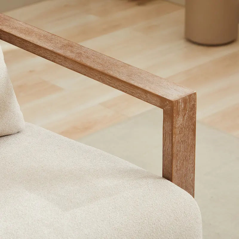 Poltrona girevole a 360 gradi con braccioli e base in legno massello