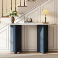 Narrow Console Table, Entryway Table,Navy+White
