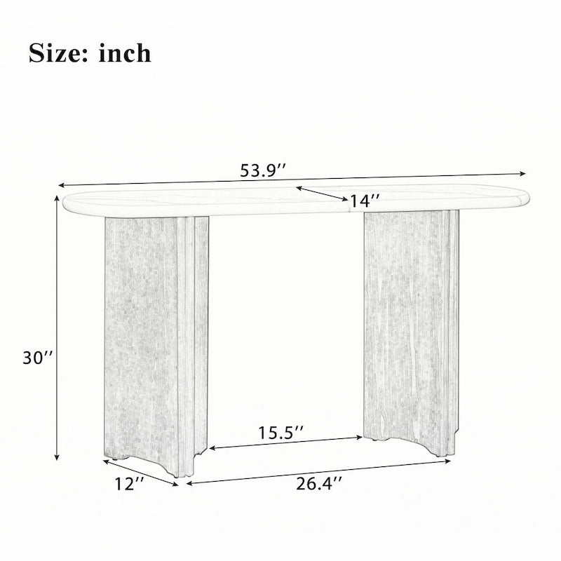 Tavolo consolle stretto, tavolo da ingresso, blu navy e bianco