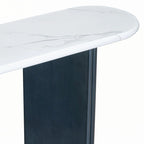 Tavolo consolle stretto, tavolo da ingresso, blu navy e bianco