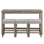 Set tavolo da pranzo da bar e 3 sgabelli da bar con presa di corrente, angolo colazione da cucina, tavolo da pranzo in legno, sedie