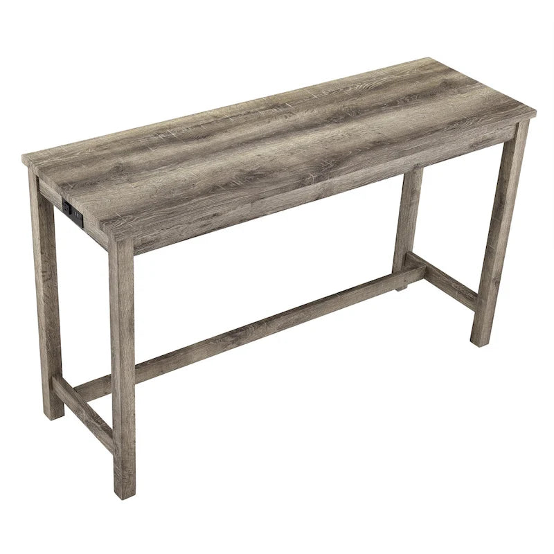 Set tavolo da pranzo da bar e 3 sgabelli da bar con presa di corrente, angolo colazione da cucina, tavolo da pranzo in legno, sedie