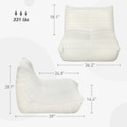 Poltrona a sacco HOMCOM per adulti, poltrona gigante da camino, divano pigro, divano a sacco con comoda schiuma ad alta densità